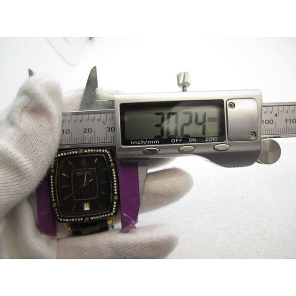 Women Relic Crystals Quartz WR Analog 30mm Tank Watch (H180) "New Battery" - Picture 2 of 8